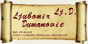 Ljubomir Dumanović vizit kartica